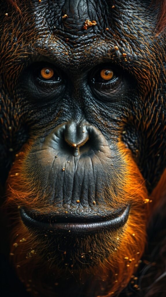 Alpha Orangutan Portrait – Stock Photography of a Proud Ape Asserting Dominanc