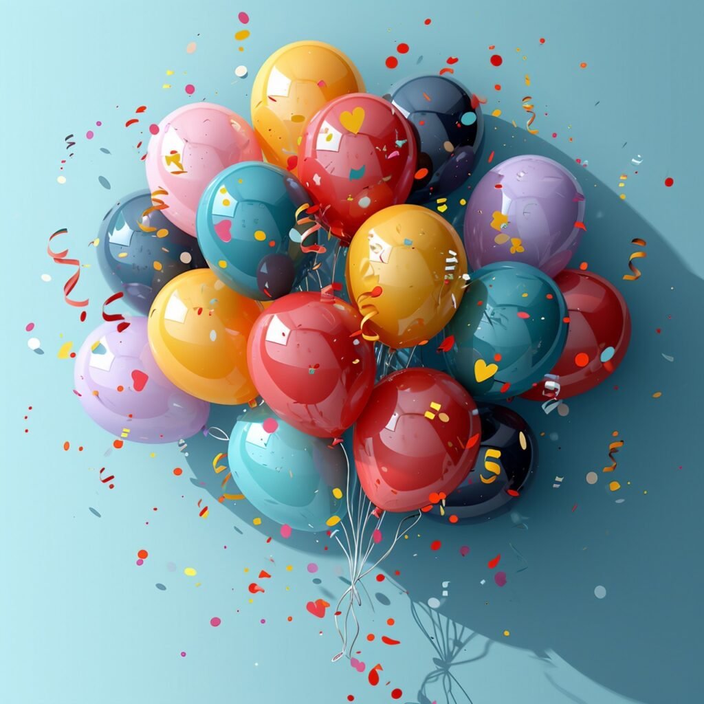 Birthday Celebration Balloons in Vector Art