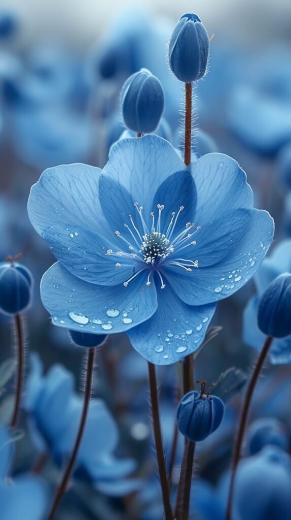 Captivating Spring Blossoms Nemophila Flower – Stock Photo of Nature’s Delicate Beauty