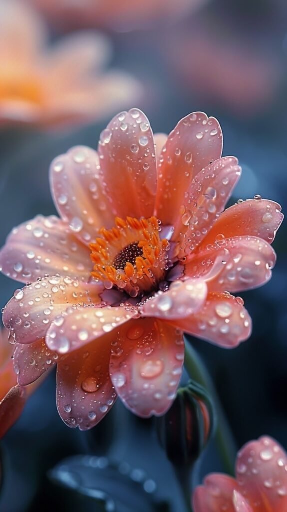 Captivating Spring Morning Flower with Dew Drops – Stock Photo of Nature’s Beauty