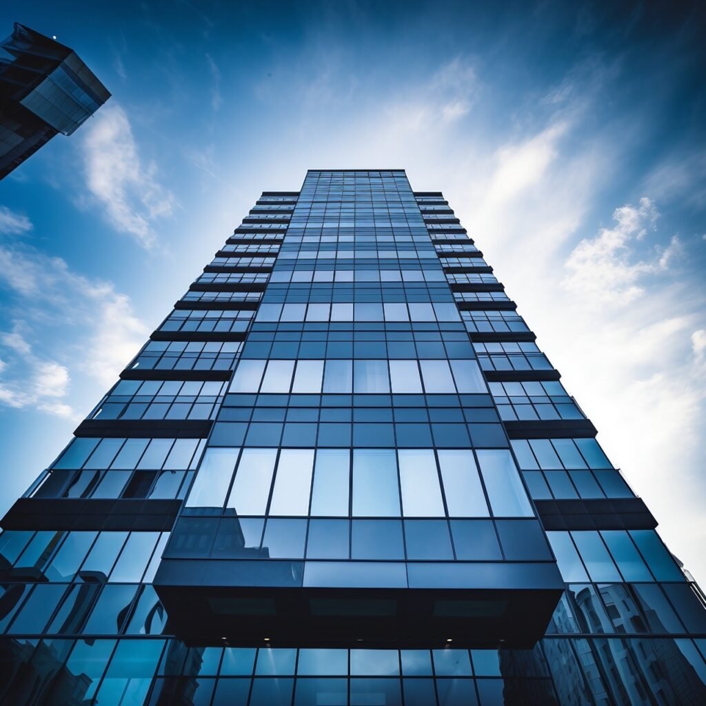 Close-Up Building Shot Against Sky High-Quality Stock Image for Architecture Enthusiasts