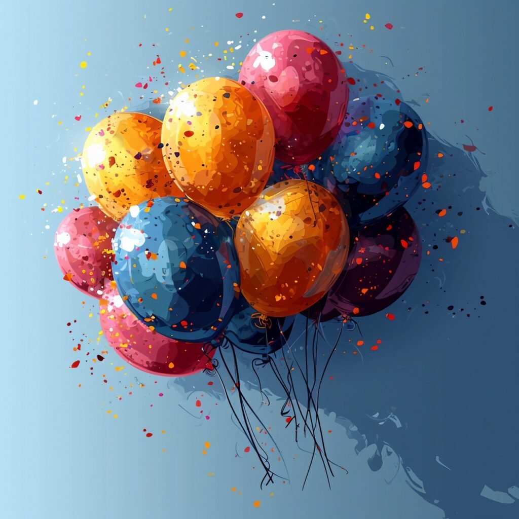 Colorful Birthday Balloon Vector Graphic