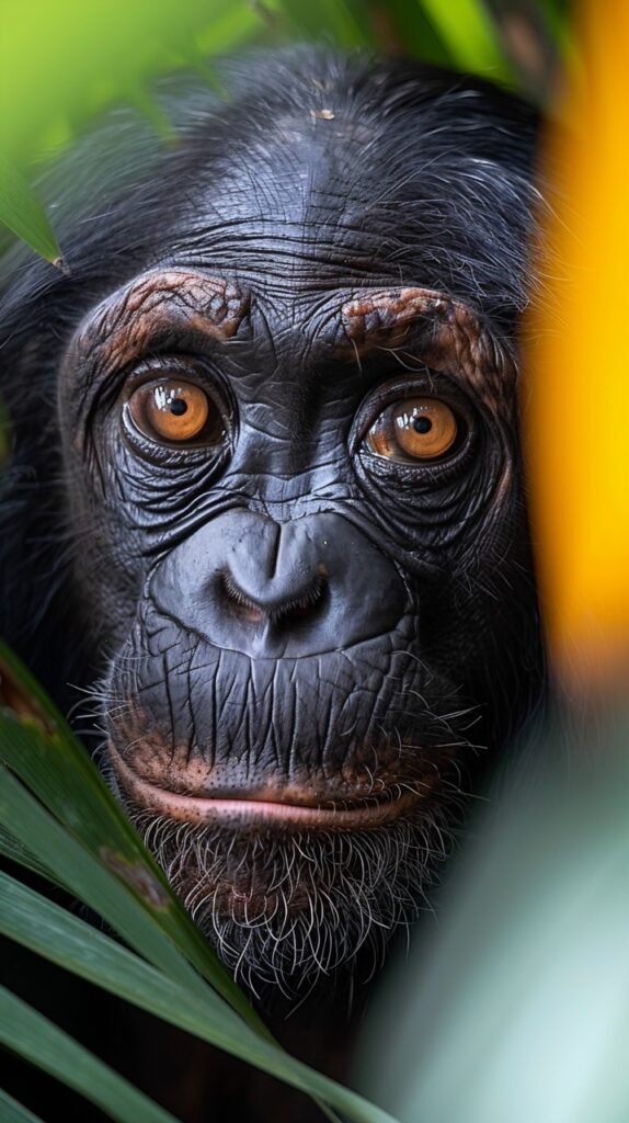 Common Chimpanzee Portrait – Stock Photo of Pan Troglodytes