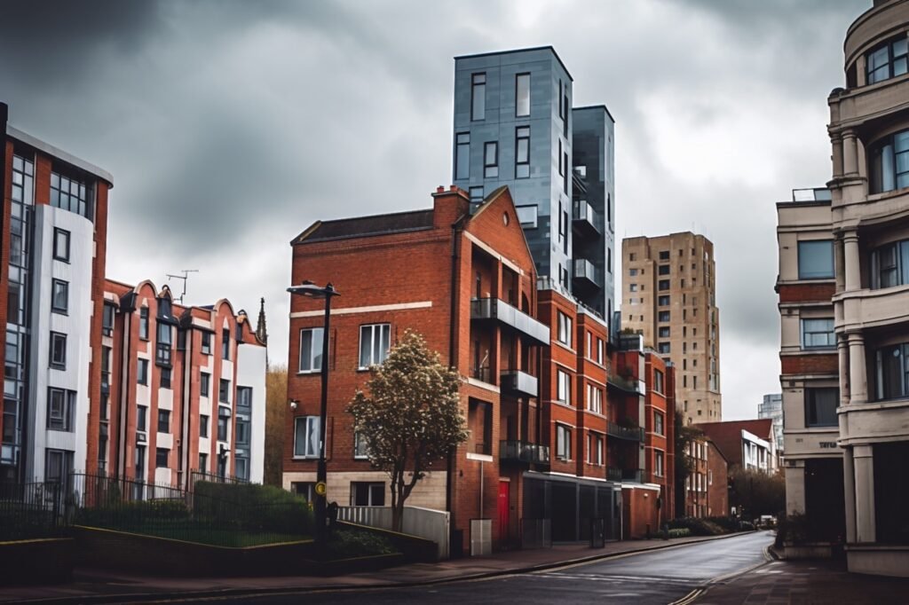 Contrasting tall buildings – Get this striking urban architectural image for your design projects