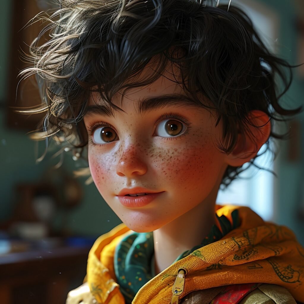 Detailed 3D rendering of a cartoon-like boy, ideal for fun and artistic digital projects