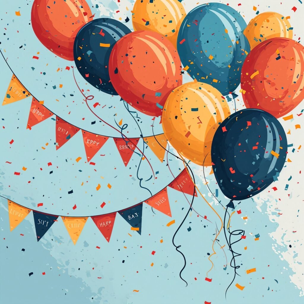 Festive Birthday Balloon Illustration in Vector