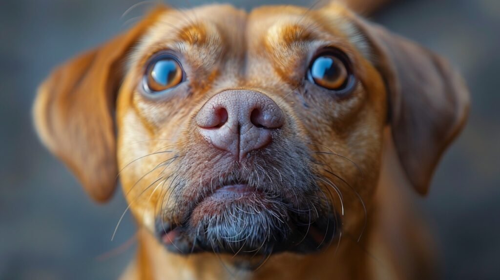 Humorous Dog Pose – Homebound Dog Stock Photo Looking at Camera