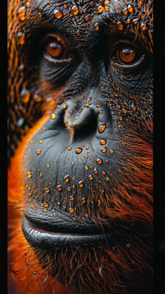 Leadership Display – Stock Photo Featuring Close-Up of a Proud Orangutan Asserting Dominance