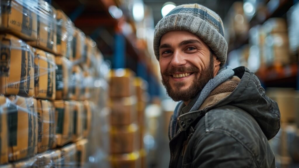 Logistics Check Supervisor Inspecting Warehouse Deliveries – Premium Stock Image