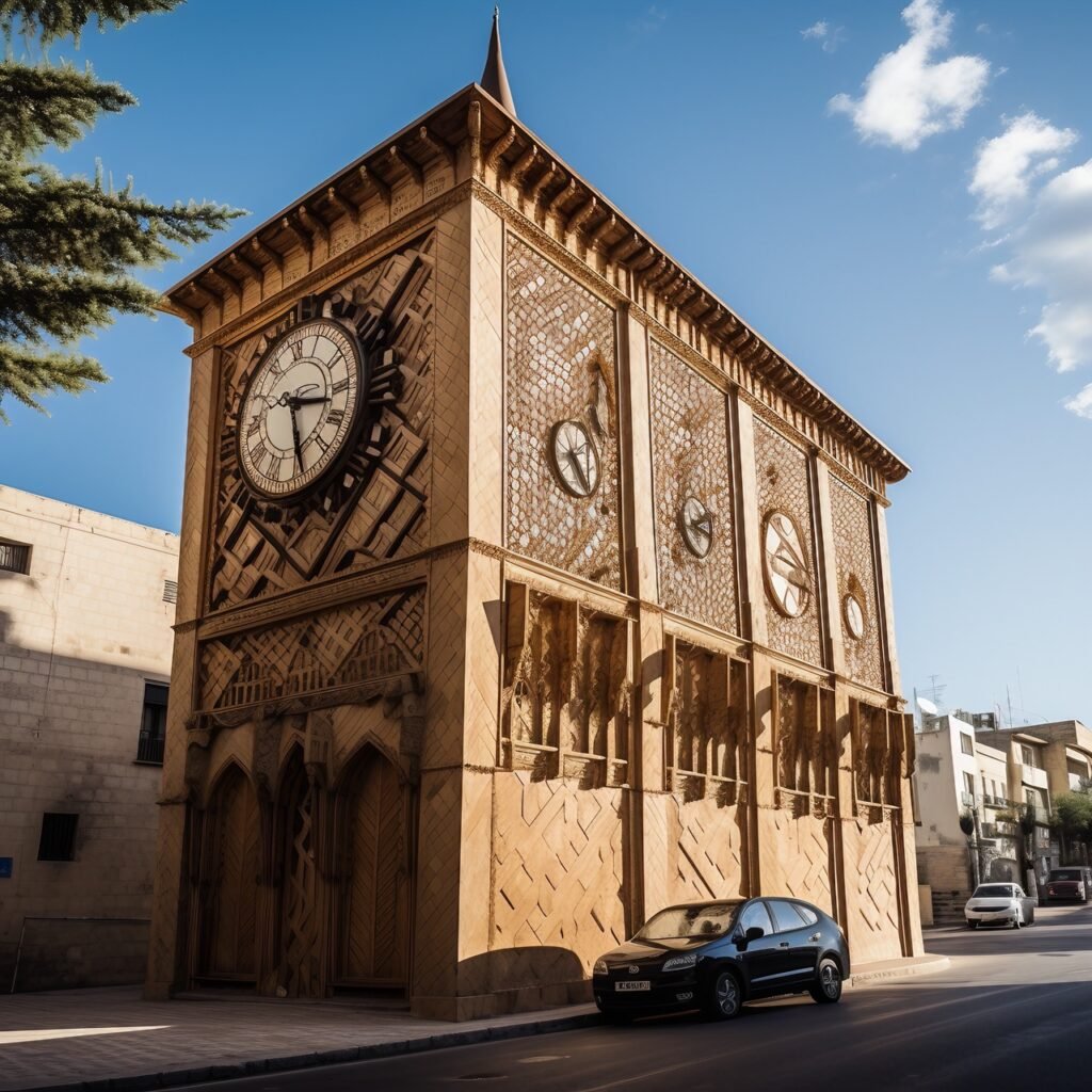 Magnificent structure with an ornate clock adorning its wall