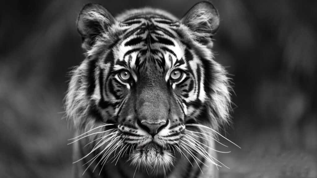 Majestic Black & White Tiger – Premium Stock Image for Websites and Projects