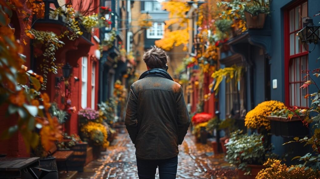 Man Exploring South Kensington Mews Houses – Capturing London’s Charm