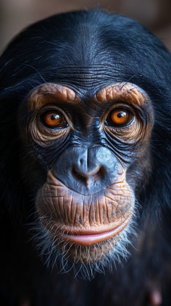 Pan Troglodytes Close-up – Stock Image of Common Chimpanzee