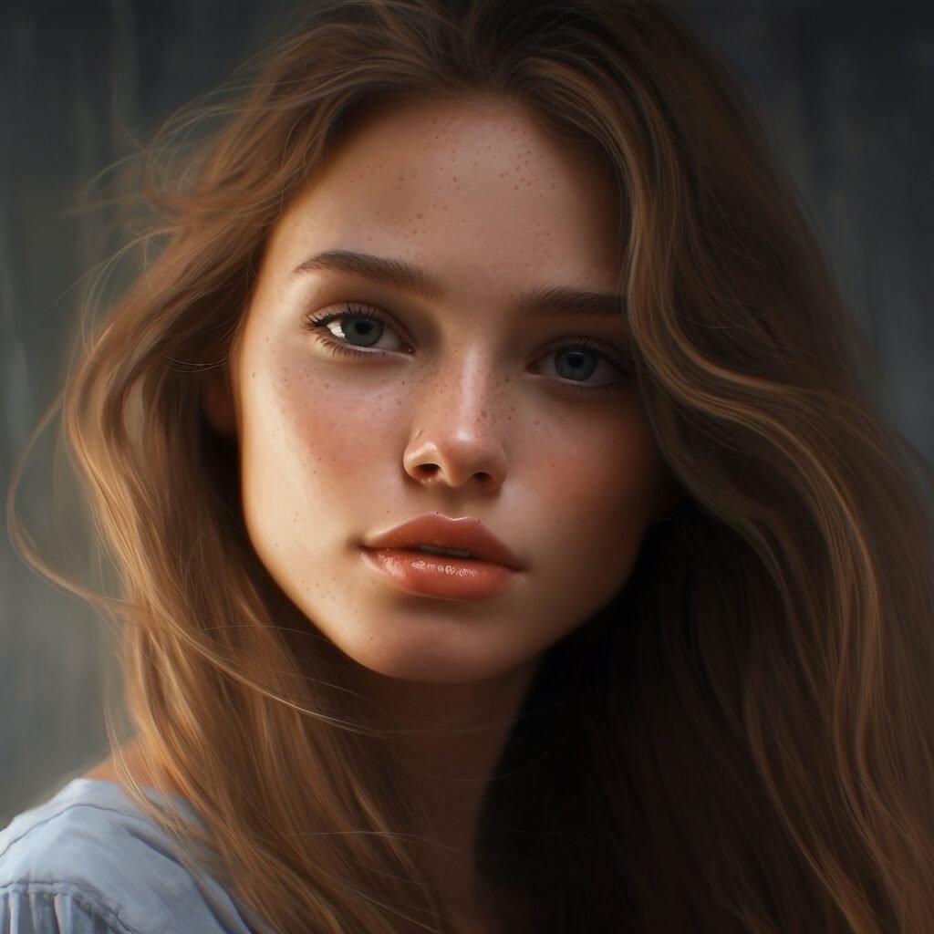 Perfect Skin Beauty Beautiful Girl with Flawless Face – Stock Image