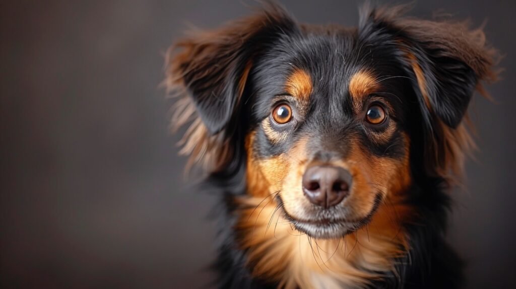 Quirky Dog Portrait – Stock Image of Funny Dog at Home Capturing Camera’s Gaze