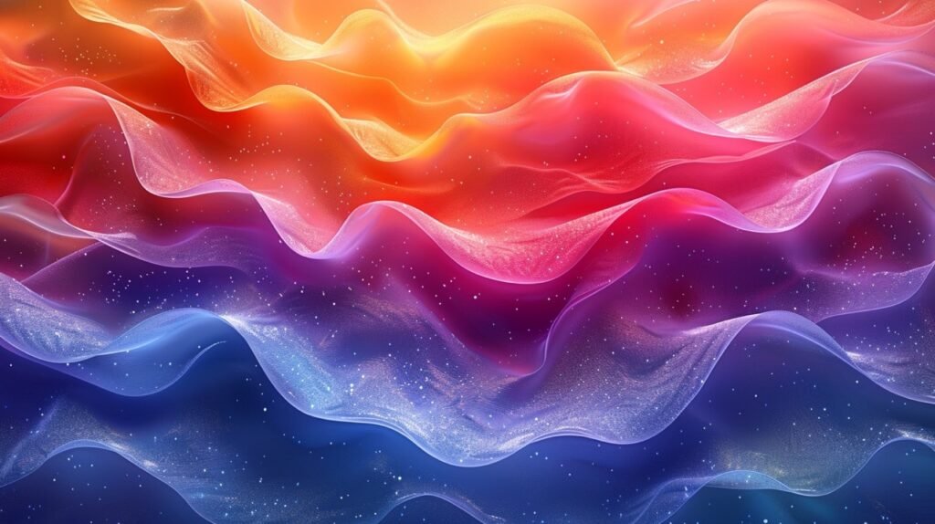 Rainbow Striped Waves Vibrant Abstract Background – Stock Illustration