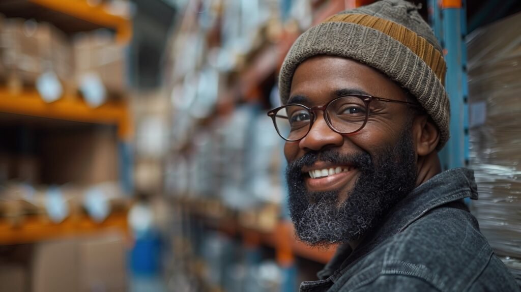 Supply Chain Verification Happy Supervisor at Warehouse – Top-Notch Stock Photo