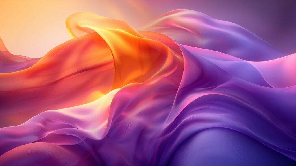 Vibrant Abstract Yellow Purple Swirl Wave Motion Fluid Background – Stock Photo