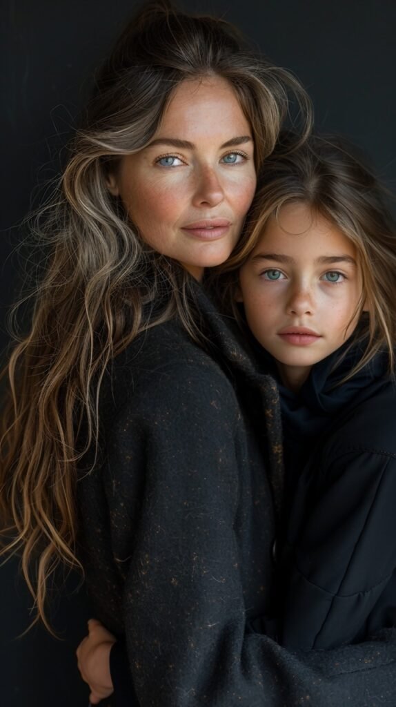 Affectionate Bond Mother, Daughter Hugging – Stock Image