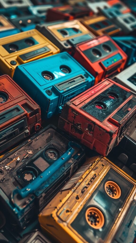 Audio Cassette Mixtape – Vintage Music Collection Stock Photo