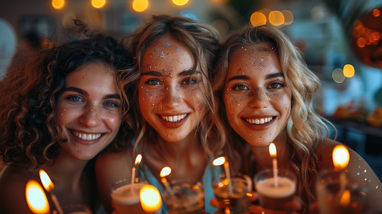 Birthday Bash at the Office – stock image of friends celebrating in a workplace setting