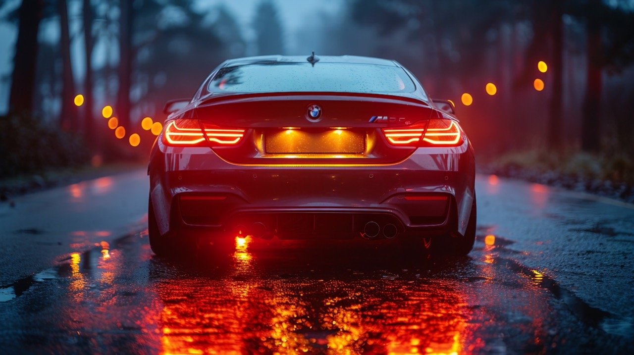 Close-Up of Car Tail Lights Perfect Stock Image for Automotive Detail and Design