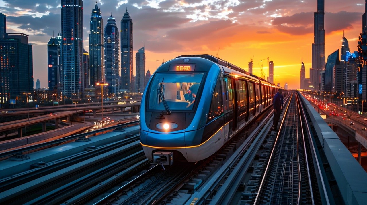 Dubai Metro City Commute – Stock Image