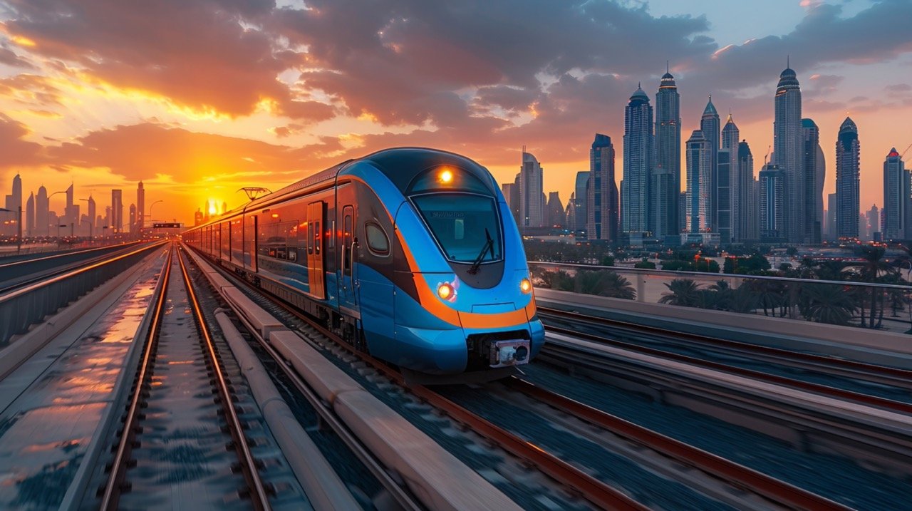 Dubai Metro Modern Urban Transportation – Stock Image