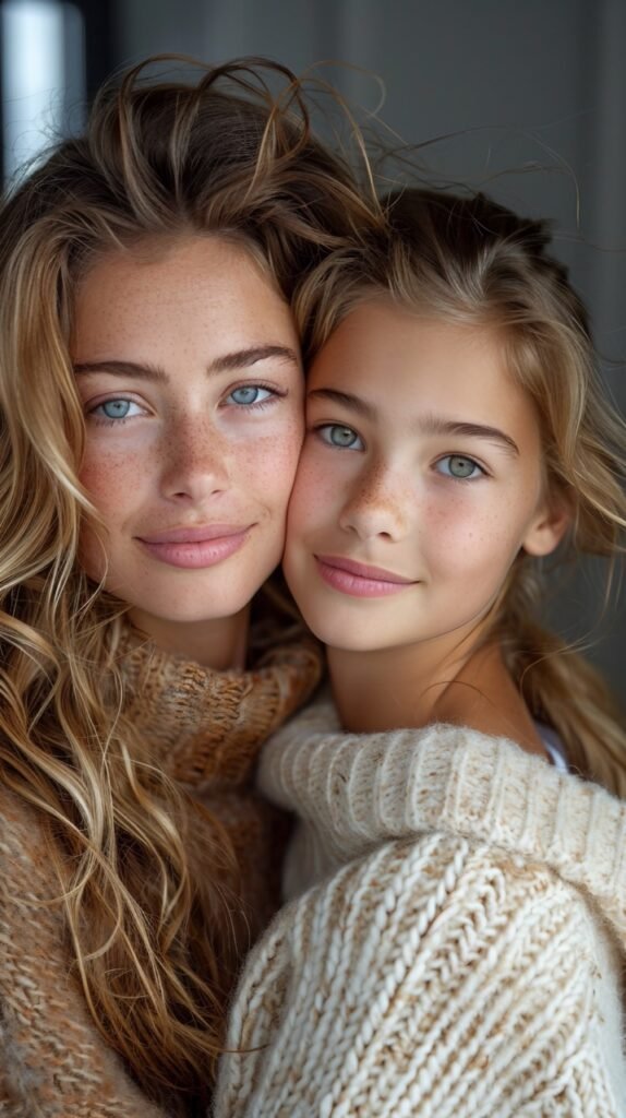 Generational Love Mother and Daughter Embrace, Heartwarming Image – Stock Photography