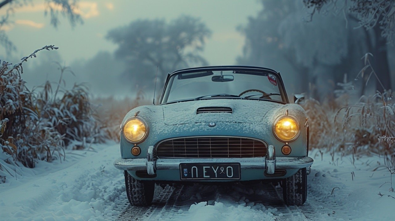 High-Quality Stock Image of a Car in the Snow Ideal for Winter and Automotive Projects