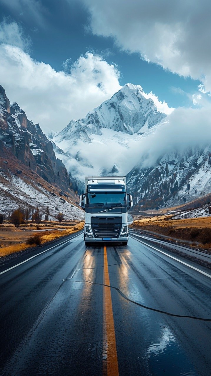 Highway Transport Truck in Motion – Stock Image