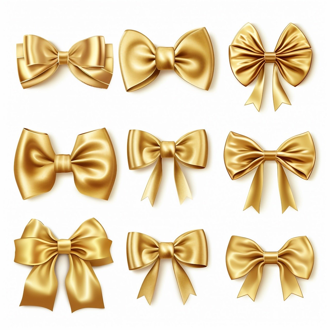 In this stock illustration, there’s an array of varied gold ribbons