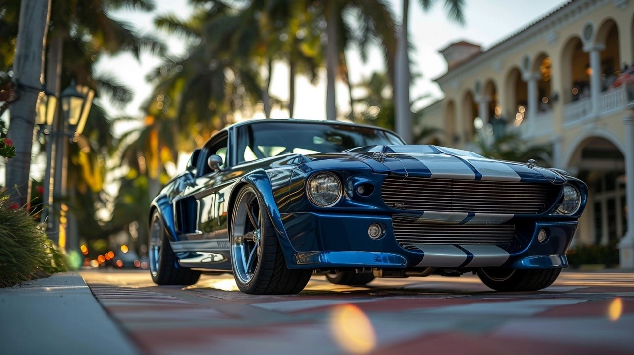 Luxury Florida Transportation – Exotic Sports Car Mustang Photography for Elegant Home Decor