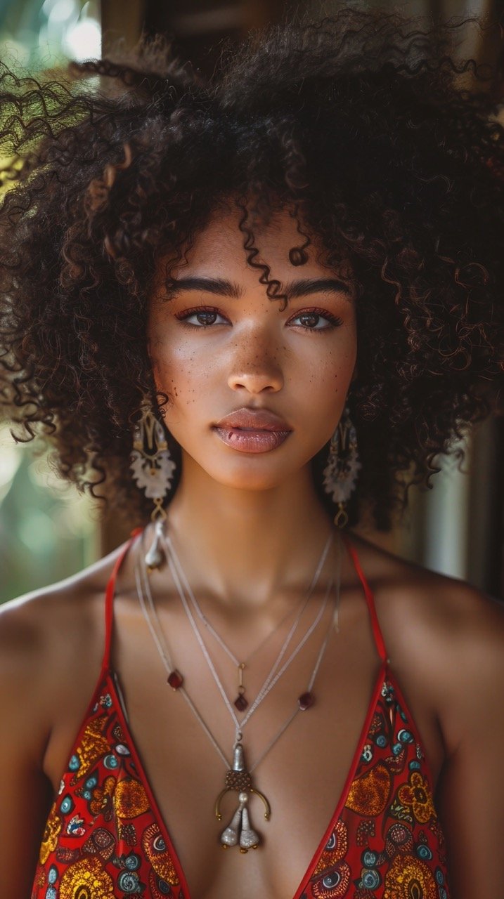 Natural beauty Beautiful afro woman – Stock photo capturing the elegance of an African lady