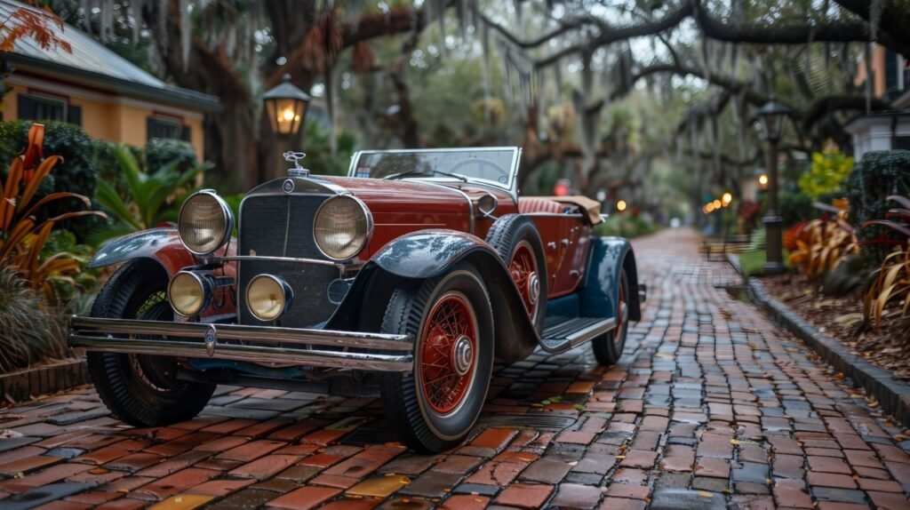 Old Southeast Streets – Vintage Vehicle Parked in Historic Saint Petersburg, Florida Stock Photo