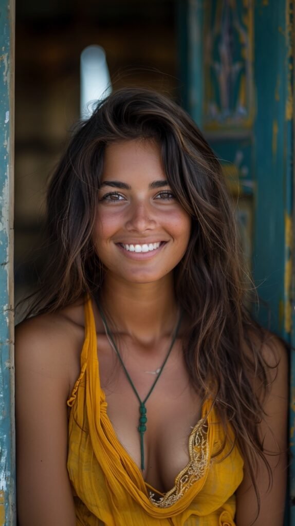 Radiant smile Portrait of young woman – Stock photo capturing a beautiful smile