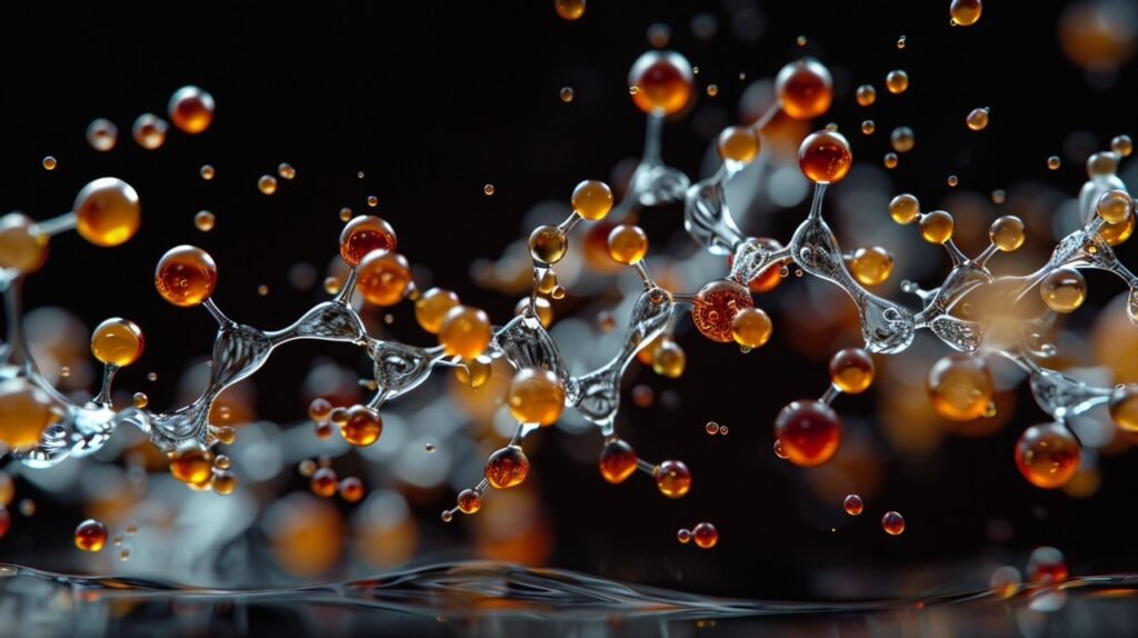 Scientific Glass Molecule – Stock Photo Displaying Molecular Structure in Transparent Glass Material