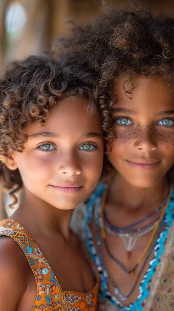 Sibling Happiness Joyful Brother, Sister with Afro Hair – Stock Photography