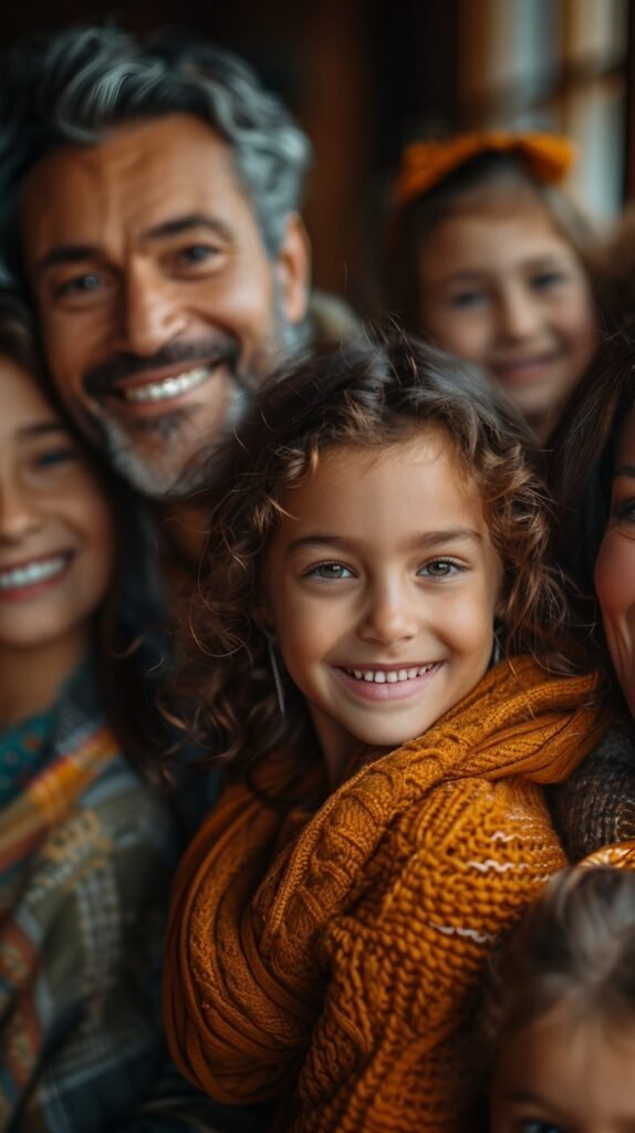 Smiling Multi-Generational Family Portrait – Stock Image