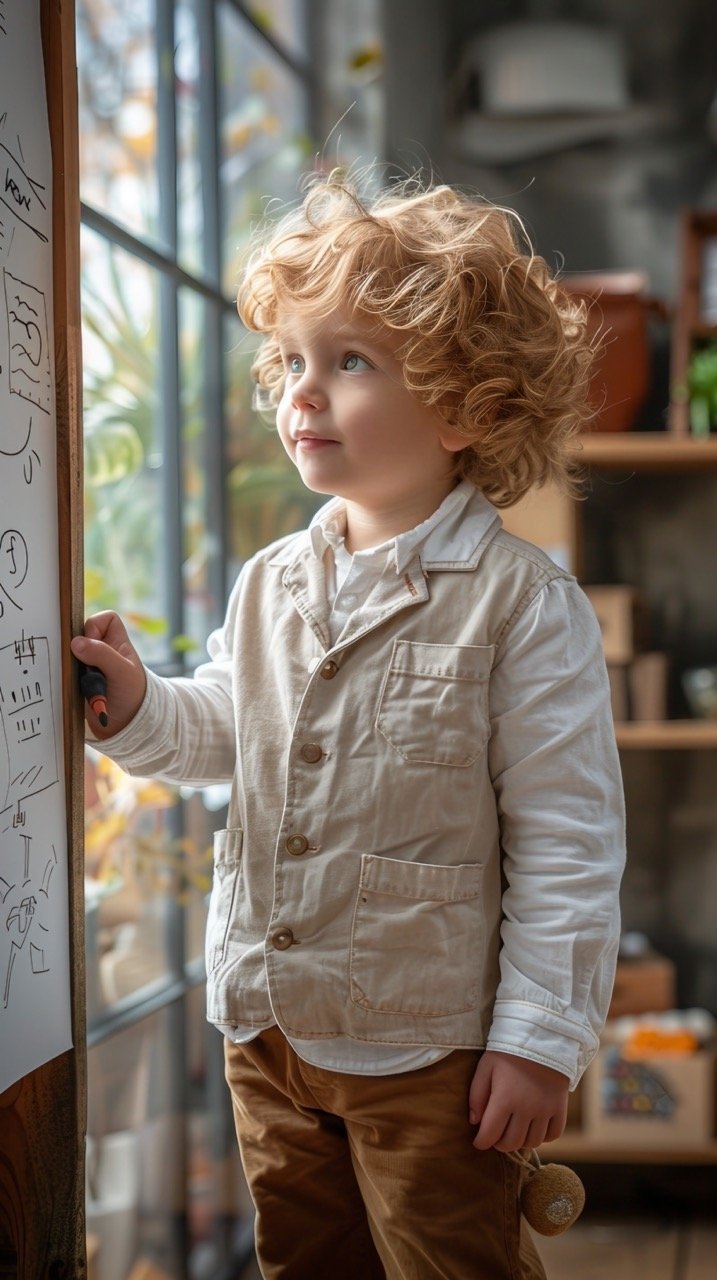 Stock image Student writes on whiteboard – Schoolboy’s classroom activity depicted in educational scene