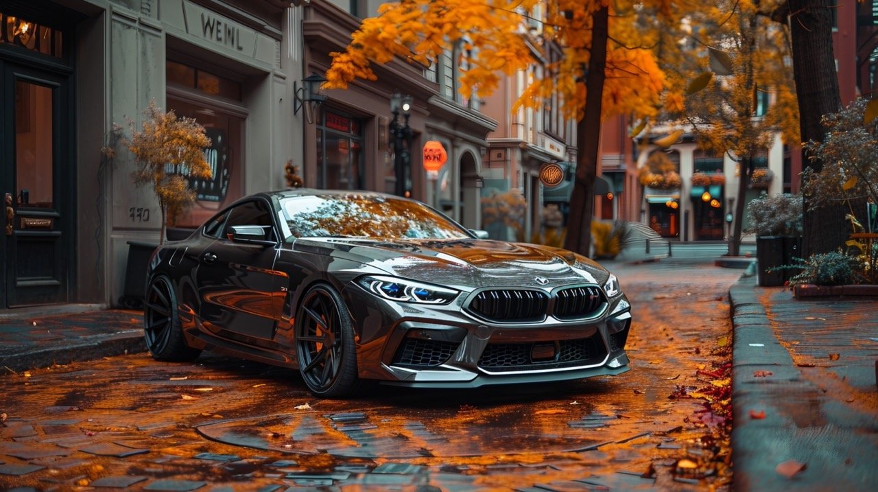 Urban Black BMW Sports Coupe Transportation Image, Perfect for Web Design and Automotive Blogs