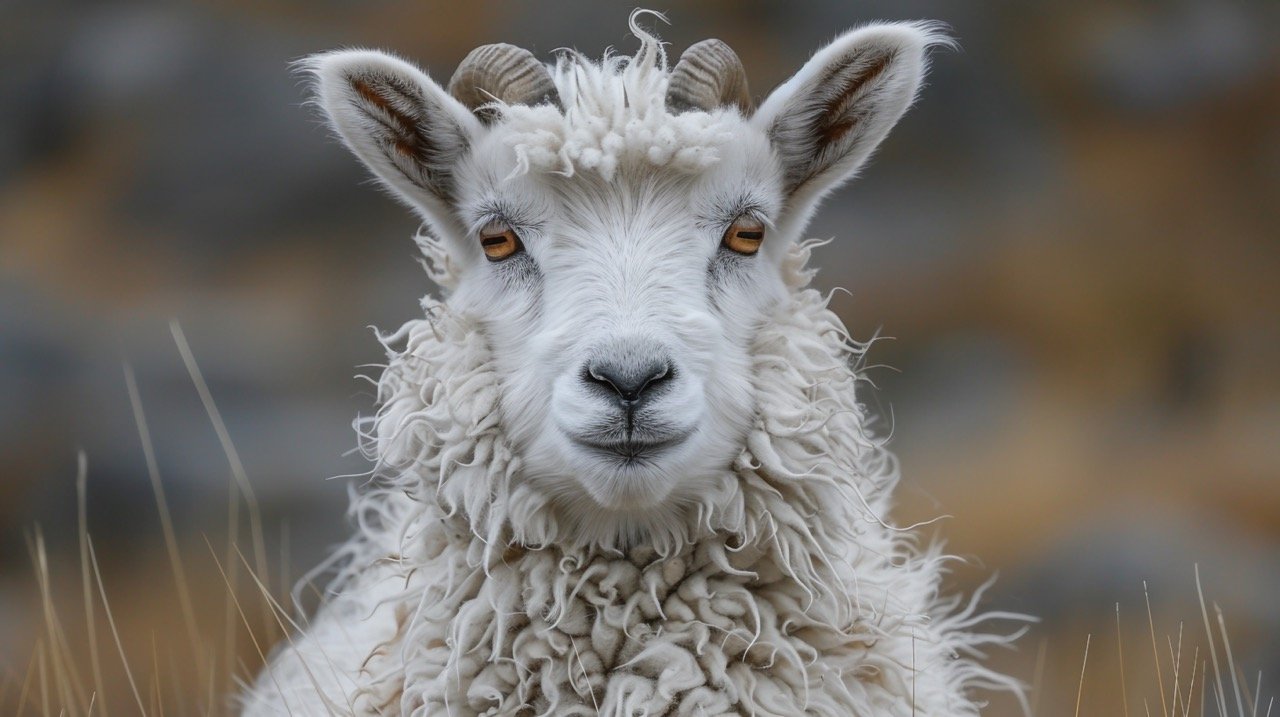 Captured Angora Goat in Washington, USA – High-Quality Stock Image for Websites