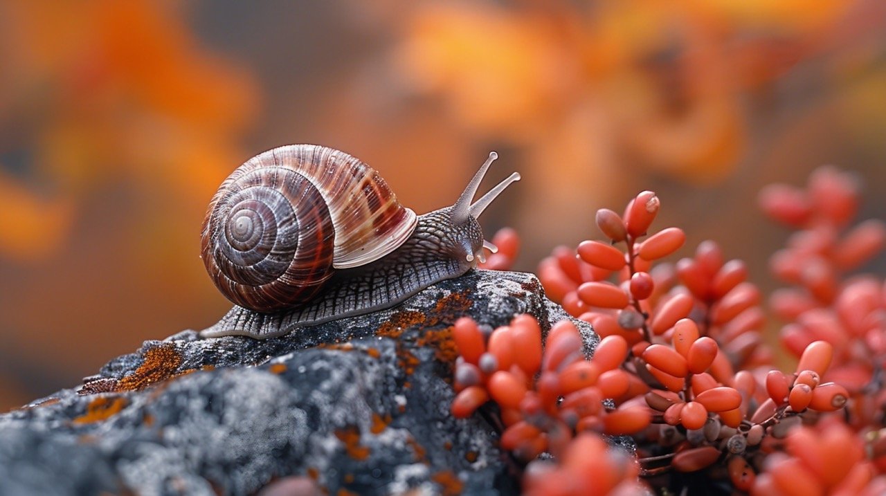 Escargot Close-Up High-Resolution Stock Photo of Helix pomatia