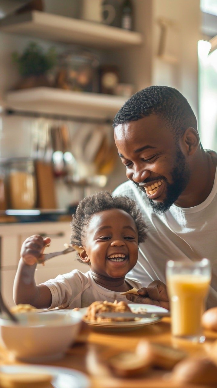 Family Bonding Breakfast Together at Home – Joyful Stock Photo of Lifestyle