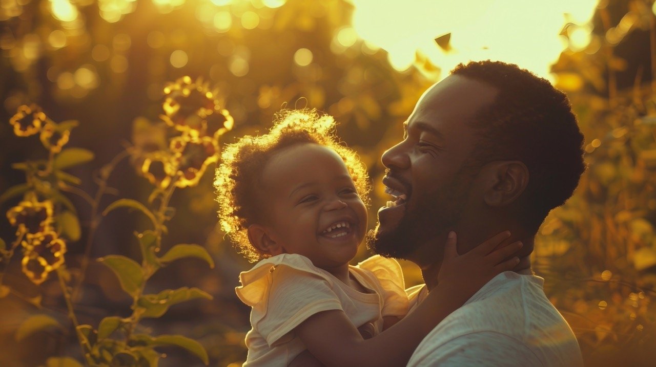 Father and Child’s Joyful Outdoor Moments – Stock Photo Celebrating Fatherhood