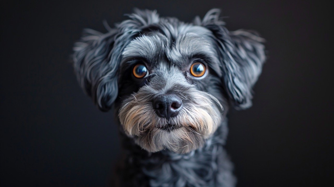 Funny Labradoodle Captivating Stock Image of Studio Portrait with Humorous Expression