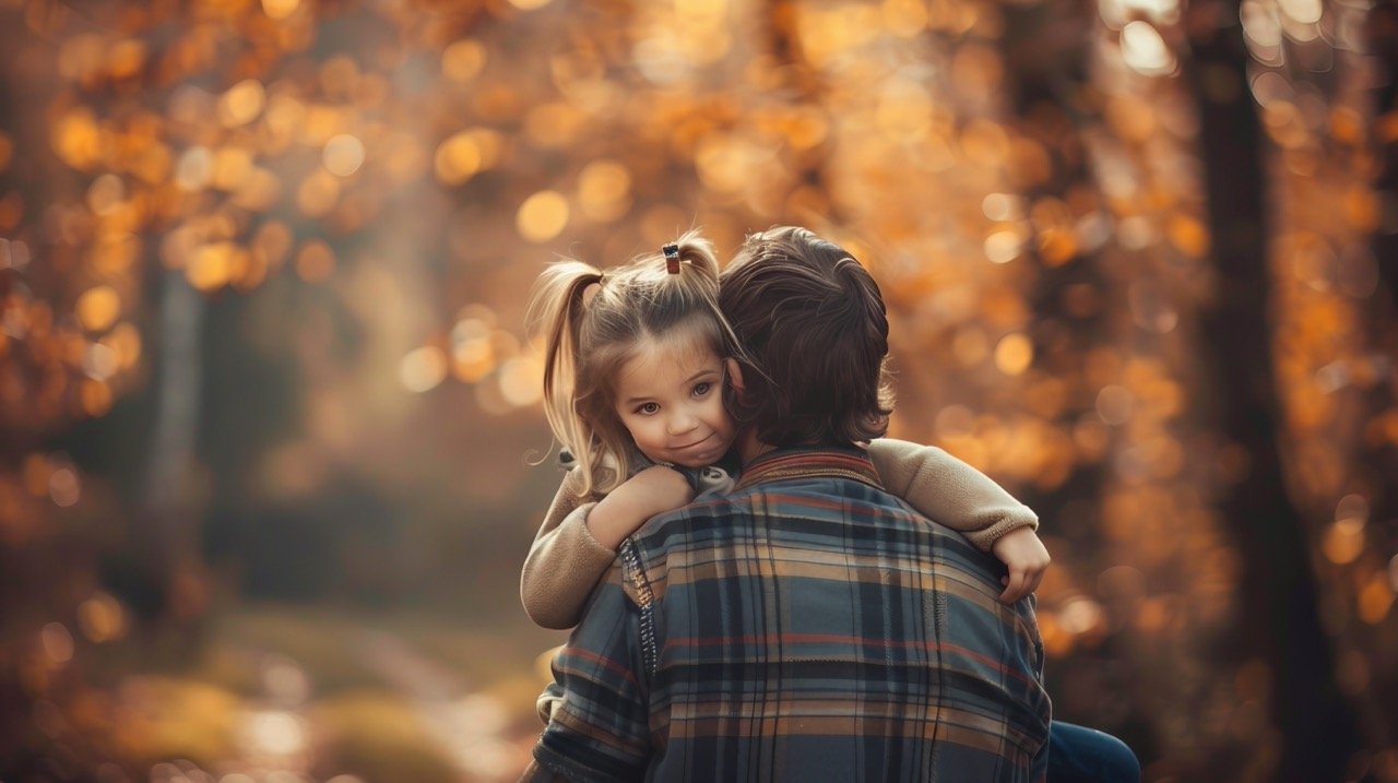 Girl on Shoulder – Joyful Stock Image of Father and Child Connection