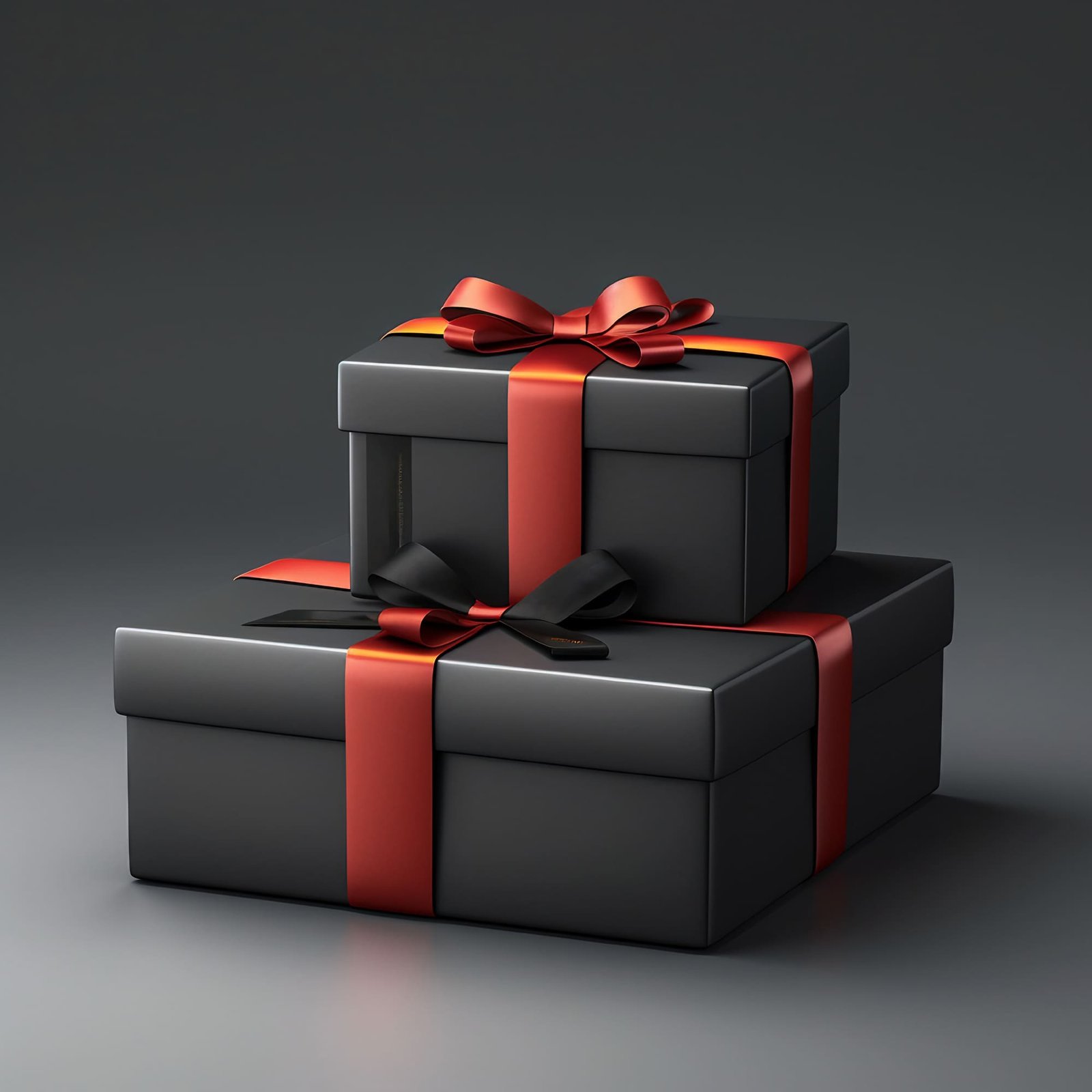 In this 3D render stock photo, you’ll discover the perfect gift box, designed in dark and red colors, ideal for Black Friday promotion