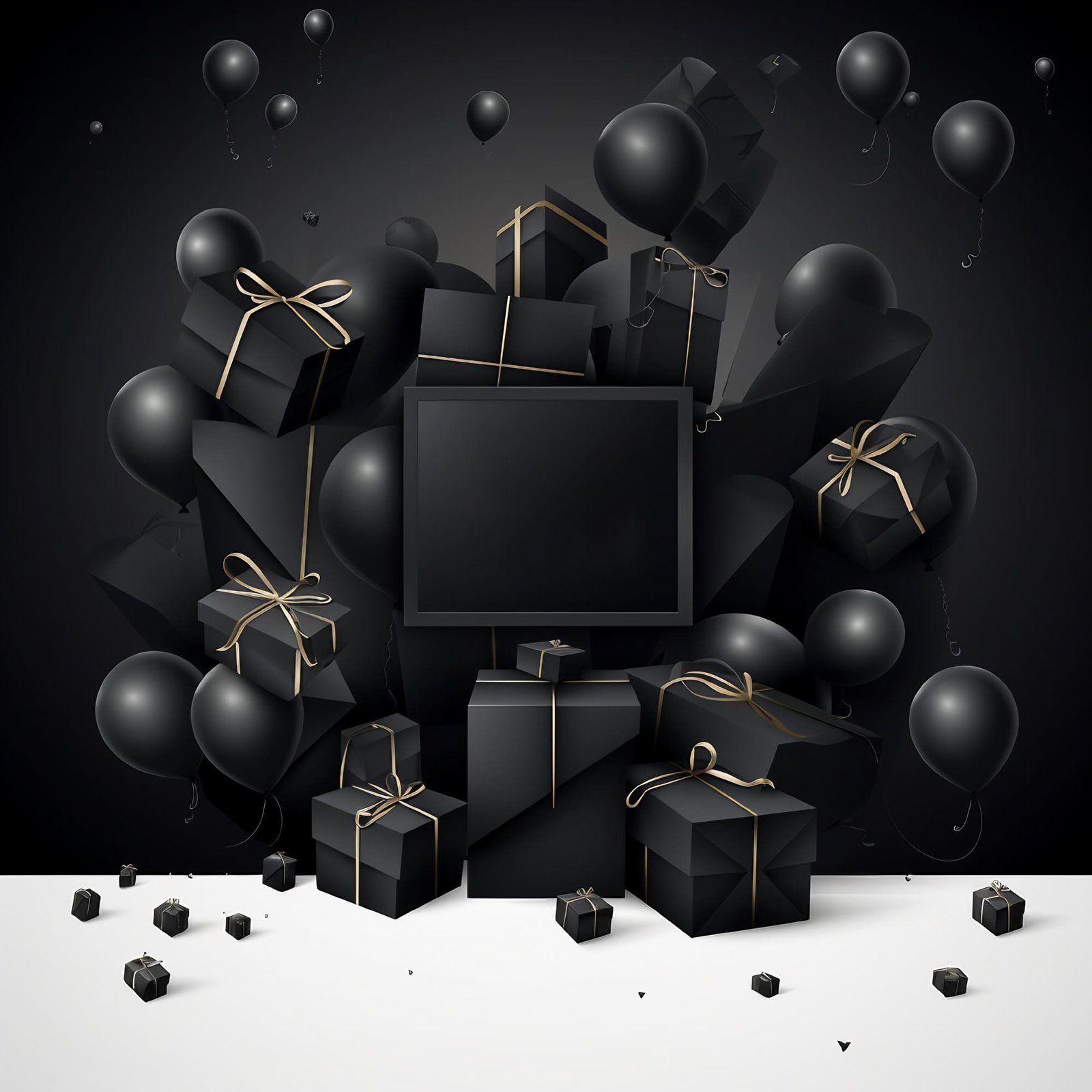 In this stock illustration advertisement, a square Black Friday sale banner takes center stage