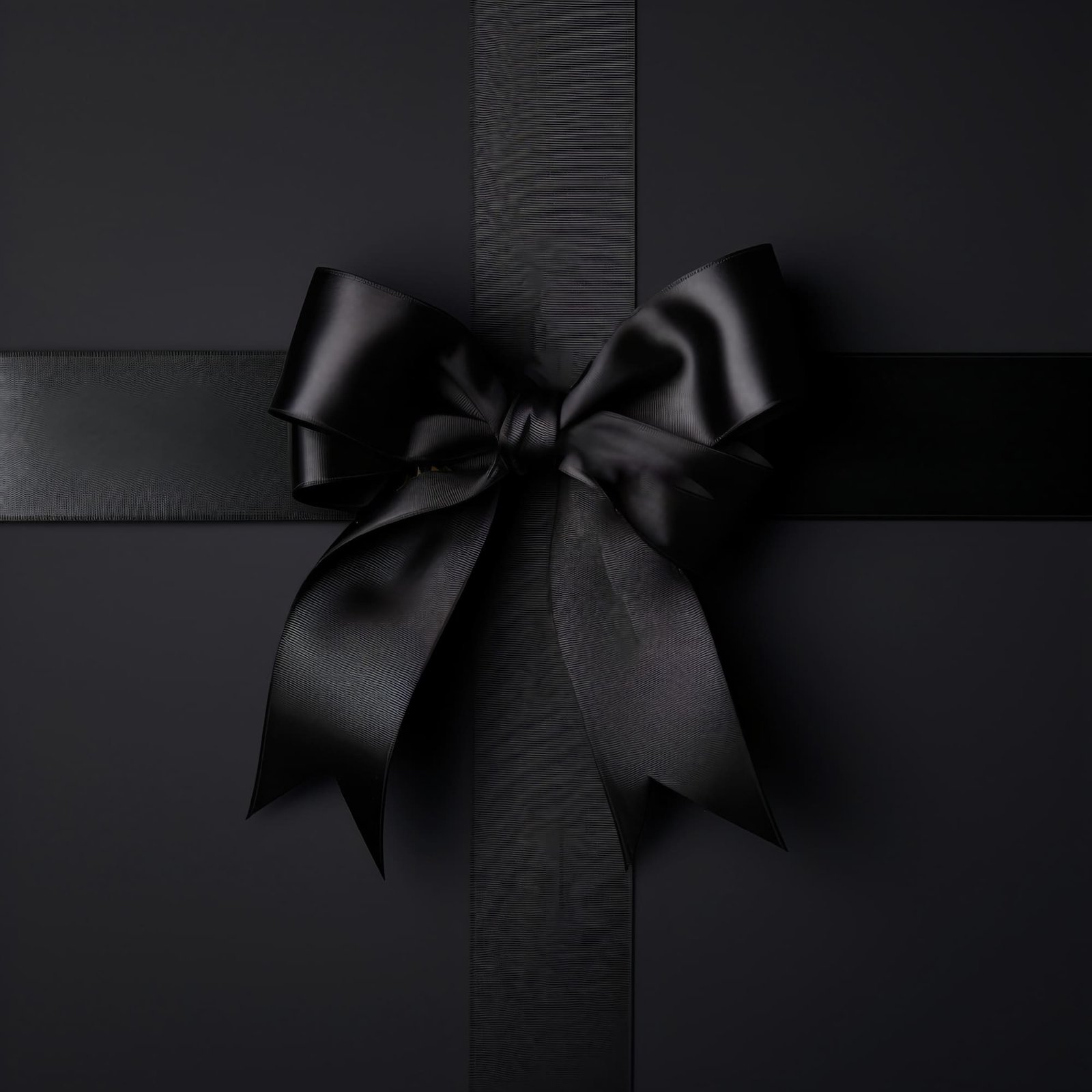 In this stock photo, you’ll find the words ‘Happy Black Friday’ elegantly crafted in black ribbon against a black background